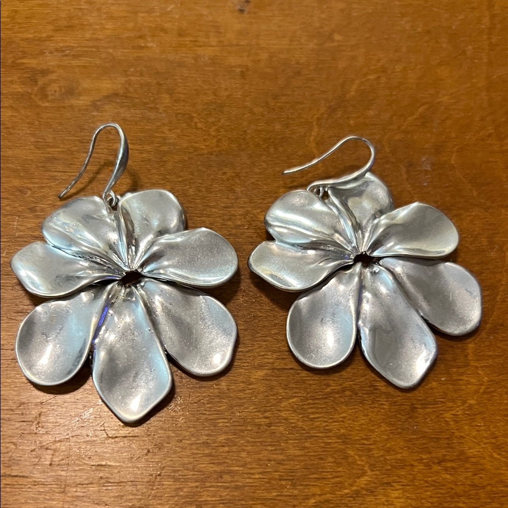 Robert Lee Morris Silver Floral Earrings